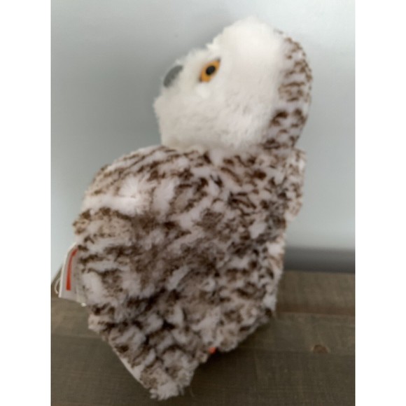 Wild Republic Plush Snowy Owl 11” White Brown Soft Stuffed Animal Toy TAG - Picture 5 of 14